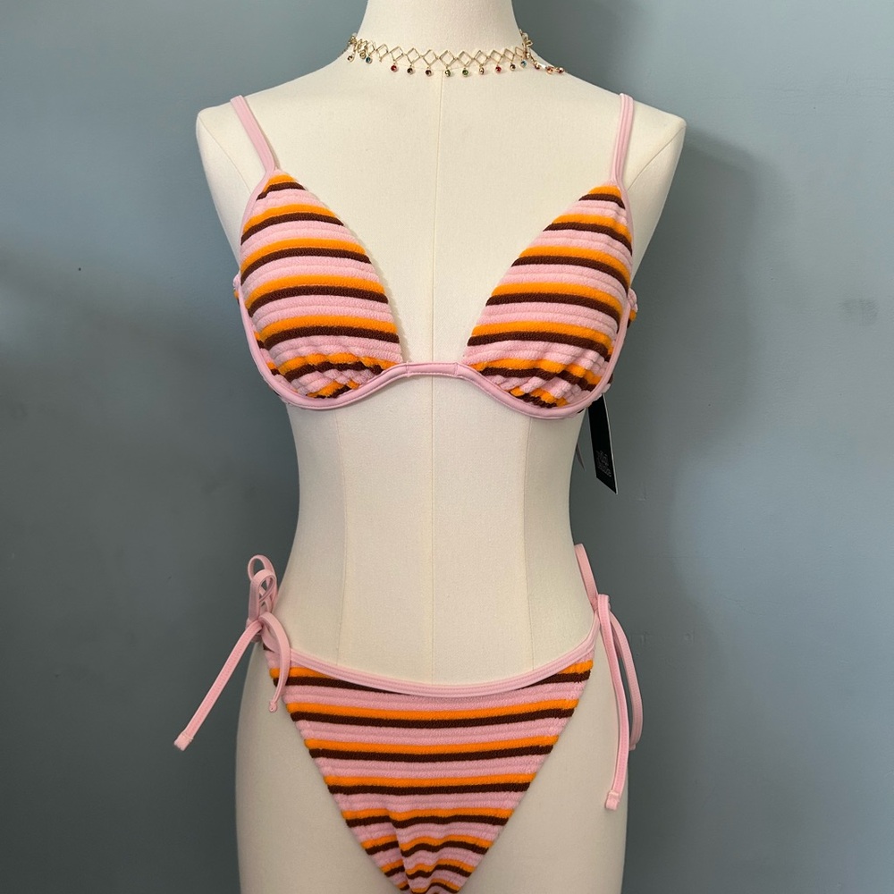Wild Fable Pink and Orange Striped Top
